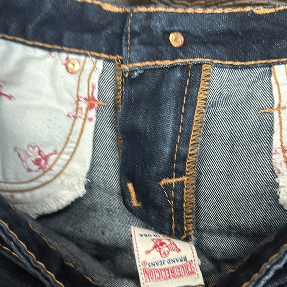 NWOT TRUE RELIGION DARK WASH JOEY SUPER LOW RISE SIZE 28 - Picture 6 of 10